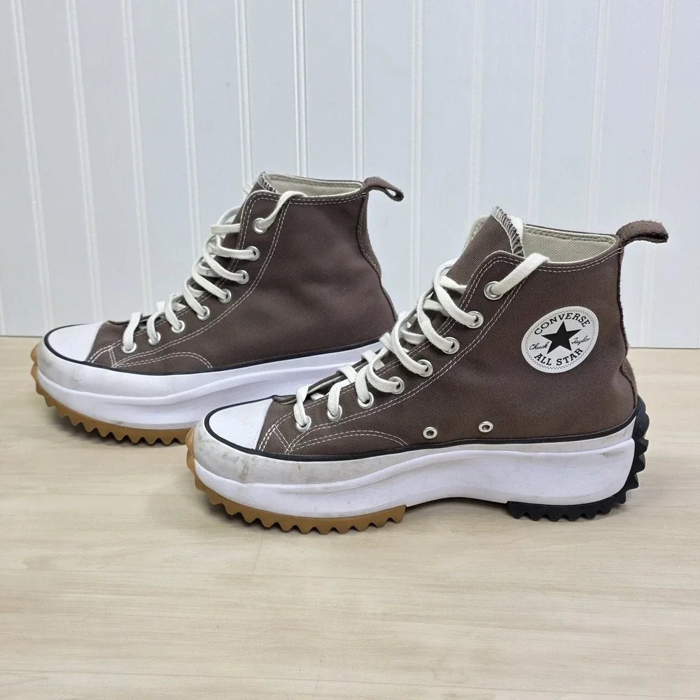 Converse Run Star Hike Canvas Platform‎ Sneakers Brown Men's Size 9 Women's 10.5